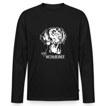 Loved by a Weimaraner Dog Saying Dog Wilsigns - Men's Premium Organic Long Sleeve Shirt - black - Front - Nico (187cm)