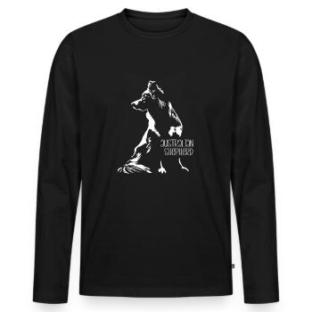 Silhouette de berger australien Aussie Wilsigns - T-shirt manches longues Premium bio Homme - noir - Devant - Nico (187cm)