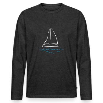 Segeln Shirt Kapitän Boot Schiff Shirt Segelboot - Men's Premium Organic Long Sleeve Shirt - heather anthracite - Front - Nico (187cm)