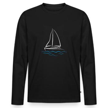 Segeln Shirt Kapitän Boot Schiff Shirt Segelboot - T-shirt manches longues Premium bio Homme - noir - Devant - Nico (187cm)