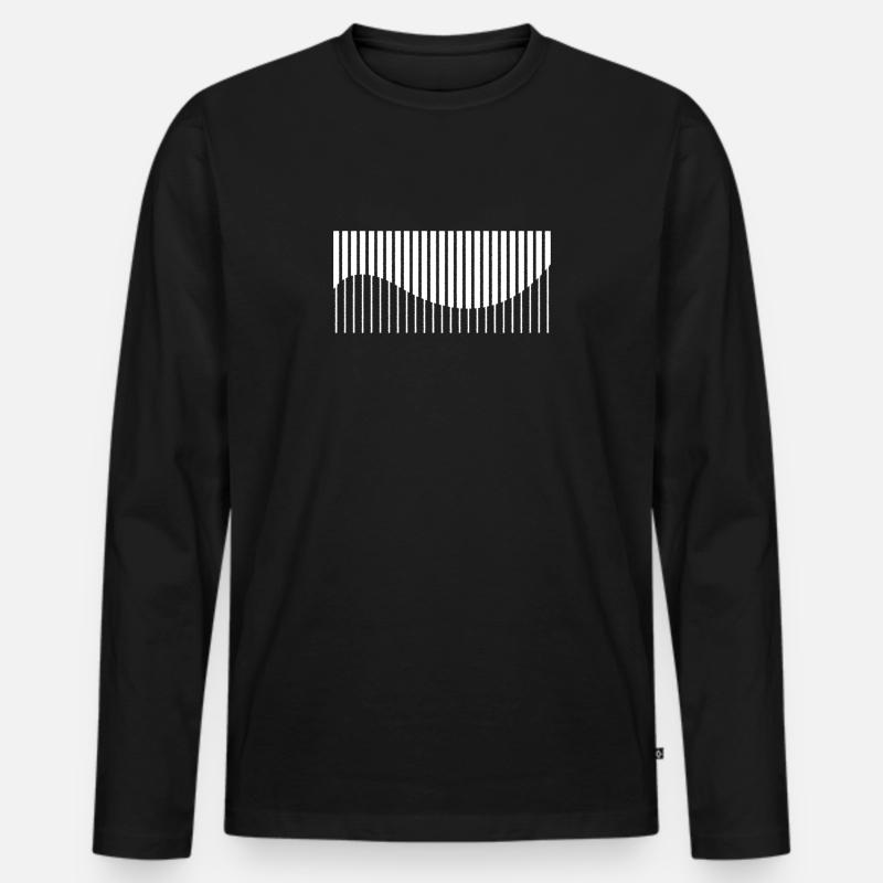 Aesthetic Wave - Männer Premium Bio Langarmshirt - Schwarz