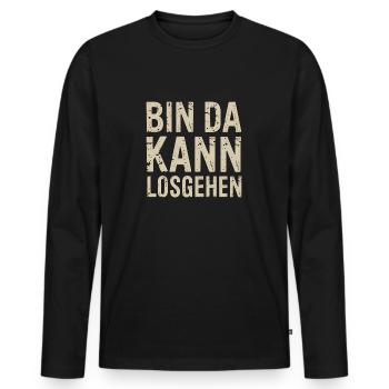 Je suis prêt à partir - T-shirt manches longues Premium bio Homme - noir - Devant - Nico (187cm)