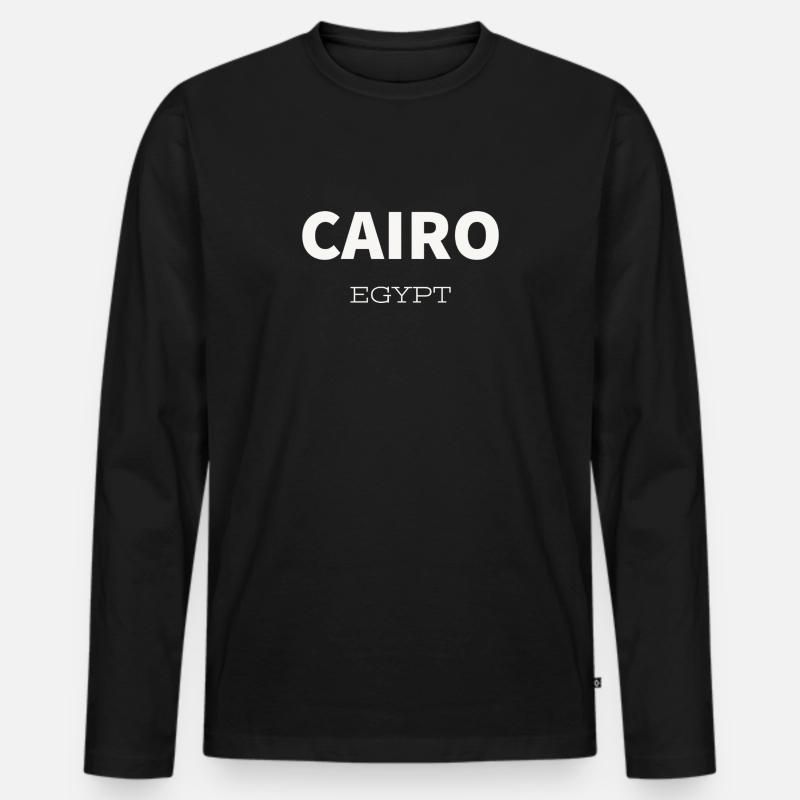 cairo - Männer Premium Bio Langarmshirt - Schwarz