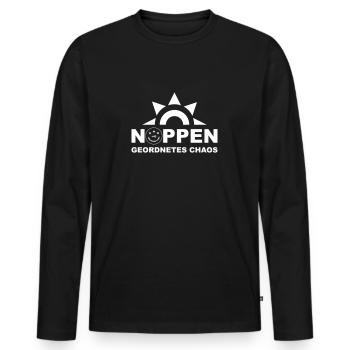 Tischtennis Nippen geordnetes Chaos - Männer Premium Bio Langarmshirt - Schwarz - Vorne - Nico (187cm)