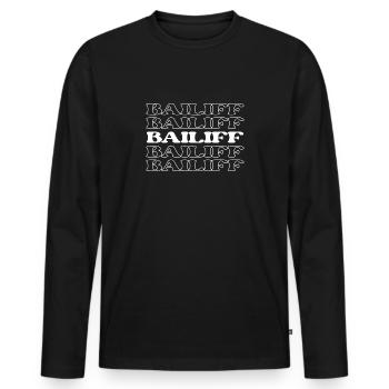 Huissier, Huissier, Shérif, Marshall, Officier de justice, Constable - T-shirt manches longues Premium bio Homme - noir - Devant - Nico (187cm)