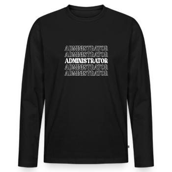 Administrator Manager Leader Head Director - Männer Premium Bio Langarmshirt - Schwarz - Vorne - Nico (187cm)
