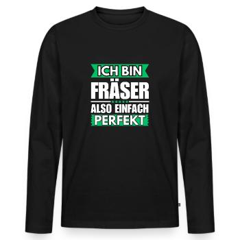 Einfach ein Perfekter Fräser - Männer Premium Bio Langarmshirt - Schwarz - Vorne - Nico (187cm)