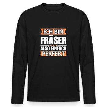 Einfach ein Perfekter Fräser - Männer Premium Bio Langarmshirt - Schwarz - Vorne - Nico (187cm)