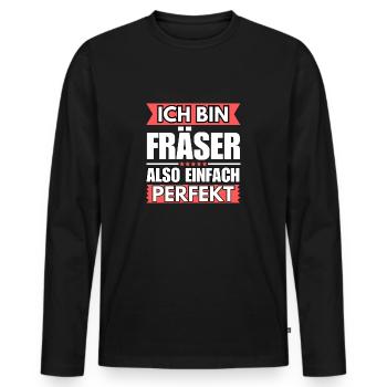 Einfach ein Perfekter Fräser - Männer Premium Bio Langarmshirt - Schwarz - Vorne - Nico (187cm)