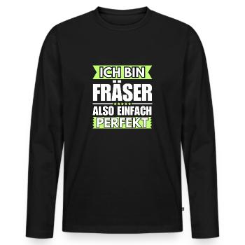 Einfach ein Perfekter Fräser - Männer Premium Bio Langarmshirt - Schwarz - Vorne - Nico (187cm)