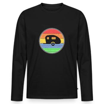 Caravan - Men's Premium Organic Long Sleeve Shirt - black - Front - Nico (187cm)