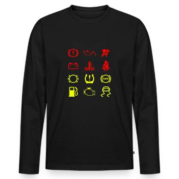 Car indicator lights abstract motif - Men's Premium Organic Long Sleeve Shirt - black - Front - Nico (187cm)