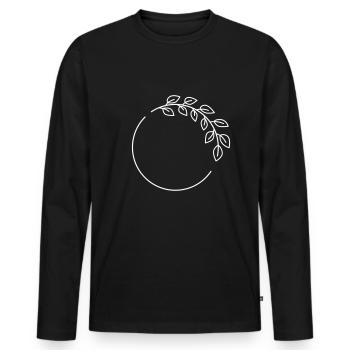 couronne de laurier vintage - T-shirt manches longues Premium bio Homme - noir - Devant - Nico (187cm)