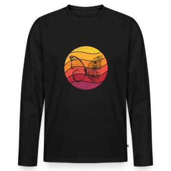 Papillon Retro Style Vintage - T-shirt manches longues Premium bio Homme - noir - Devant - Nico (187cm)