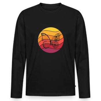 Papillon Retro Style Vintage - T-shirt manches longues Premium bio Homme - noir - Devant - Nico (187cm)