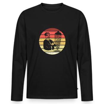 Doner Kebab Retro Style Vintage - T-shirt manches longues Premium bio Homme - noir - Devant - Nico (187cm)