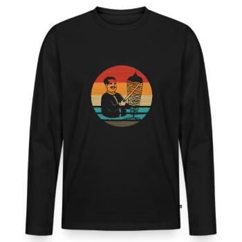 Doner Kebab Retro Style Vintage - T-shirt manches longues Premium bio Homme - noir - Devant - Nico (187cm)