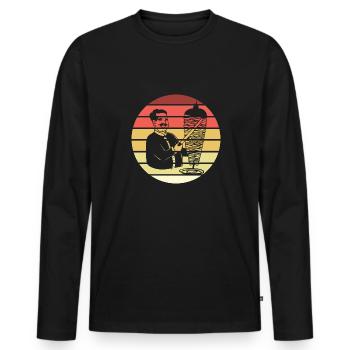 Doner Kebab Retro Style Vintage - T-shirt manches longues Premium bio Homme - noir - Devant - Nico (187cm)