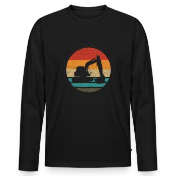 Bagger Retro Style Vintage - Männer Premium Bio Langarmshirt - Schwarz - Vorne - Nico (187cm)