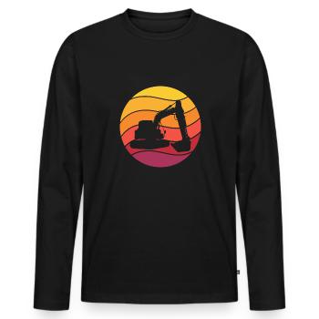 Bagger Retro Style Vintage - Männer Premium Bio Langarmshirt - Schwarz - Vorne - Nico (187cm)