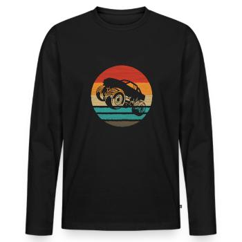 Monster Truck Retro Style Vintage - Männer Premium Bio Langarmshirt - Schwarz - Vorne - Nico (187cm)