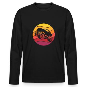 Monster Truck Retro Style Vintage - Männer Premium Bio Langarmshirt - Schwarz - Vorne - Nico (187cm)