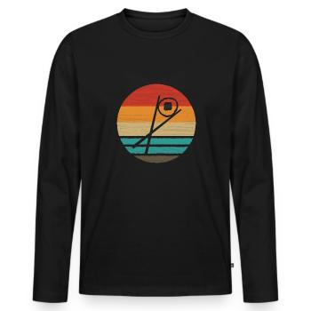 Sushi Chopsticks Sake Maki Retro Style Vintage - Men's Premium Organic Long Sleeve Shirt - black - Front - Nico (187cm)
