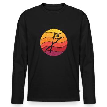 Sushi Chopsticks Sake Maki Retro Style Vintage - Men's Premium Organic Long Sleeve Shirt - black - Front - Nico (187cm)