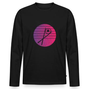 Sushi Chopsticks Sake Maki Retro Style Vintage - Men's Premium Organic Long Sleeve Shirt - black - Front - Nico (187cm)