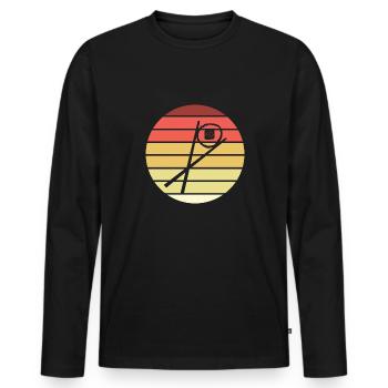 Sushi Chopsticks Sake Maki Retro Style Vintage - Men's Premium Organic Long Sleeve Shirt - black - Front - Nico (187cm)