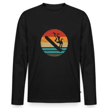 Zigarre Retro Style Vintage - Männer Premium Bio Langarmshirt - Schwarz - Vorne - Nico (187cm)