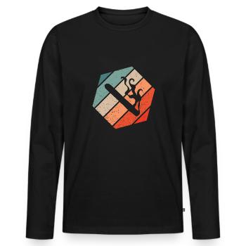 Zigarre Retro Style Vintage - Männer Premium Bio Langarmshirt - Schwarz - Vorne - Nico (187cm)