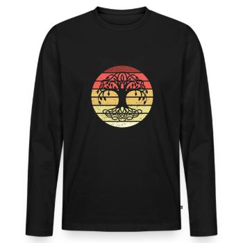 Tree Of Life Style Rétro Vintage - T-shirt manches longues Premium bio Homme - noir - Devant - Nico (187cm)