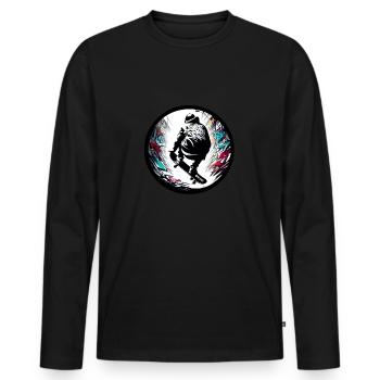 Skater Graffiti Planche de halfpipe Sk8 - raffstaff ® - T-shirt manches longues Premium bio Homme - noir - Devant - Nico (187cm)