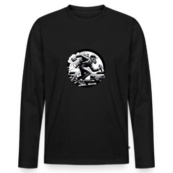 Graffiti Police Graffiti Police illegal tag - raffstaff ® - Men's Premium Organic Long Sleeve Shirt - black - Front - Nico (187cm)