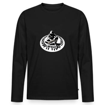 Cool Skater Halfpipe Sk8 Skate Board - raffstaff ® - Men's Premium Organic Long Sleeve Shirt - black - Front - Nico (187cm)