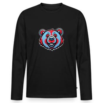 Cartoon Comic Bären Mascot - Männer Premium Bio Langarmshirt - Schwarz - Vorne - Nico (187cm)