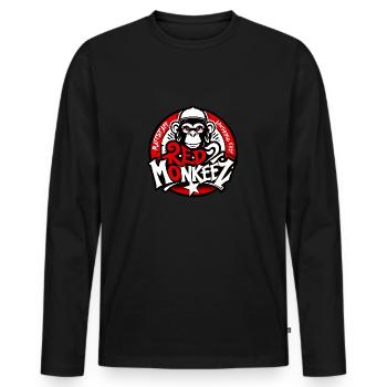 Red Monkeez DJ Urban Gorillas Music - raffstaff ® - Men's Premium Organic Long Sleeve Shirt - black - Front - Nico (187cm)
