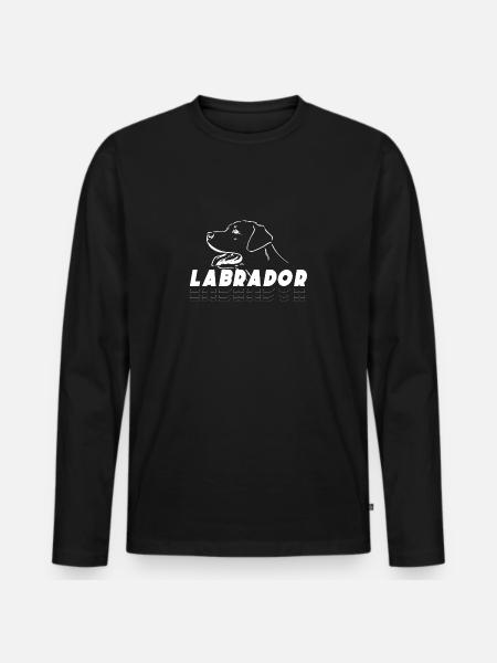 Labrador Motif Chien - T-shirt manches longues Premium bio Homme - noir