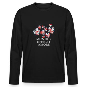 Mundus Indiget Amore E 260 - T-shirt manches longues Premium bio Homme - noir - Devant - Nico (187cm)