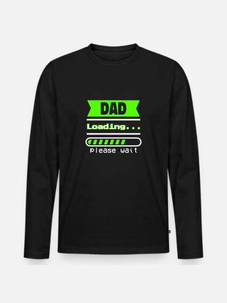 Gift Father's Day – Dad Charges... - Men's Premium Organic Long Sleeve Shirt - black
