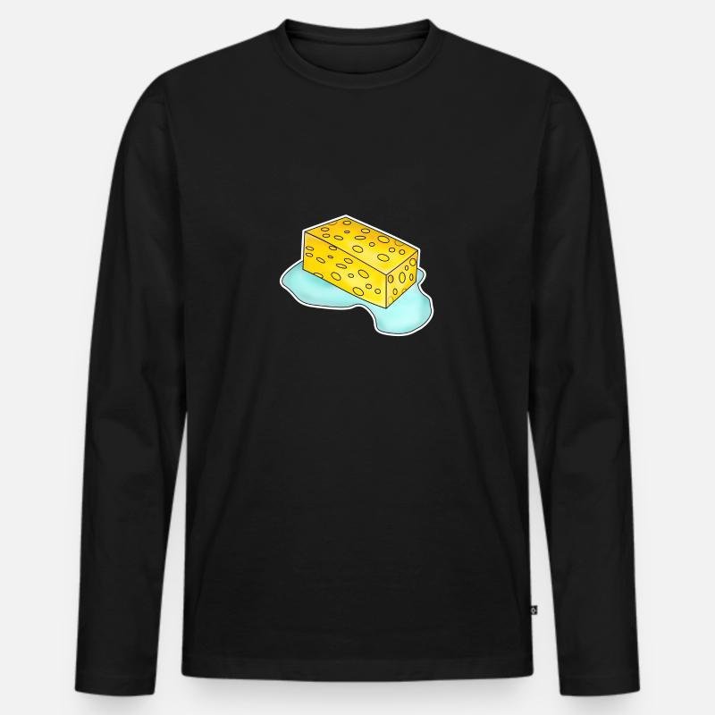 Schwamm - Männer Premium Bio Langarmshirt - Schwarz