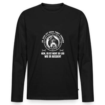Ja das ist mein Tibet Terrier - Männer Premium Bio Langarmshirt - Schwarz - Vorne - Nico (187cm)