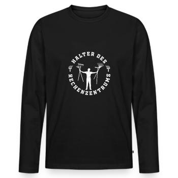 Halter des Rechenzentrums - Männer Premium Bio Langarmshirt - Schwarz - Vorne - Nico (187cm)