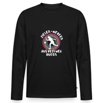 Boßeln Zielen Werfen Aus dem Weg rufen - Männer Premium Bio Langarmshirt - Schwarz - Vorne - Nico (187cm)