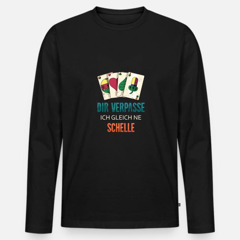 Dir verpasse ich ne Schelle - Männer Premium Bio Langarmshirt - Schwarz