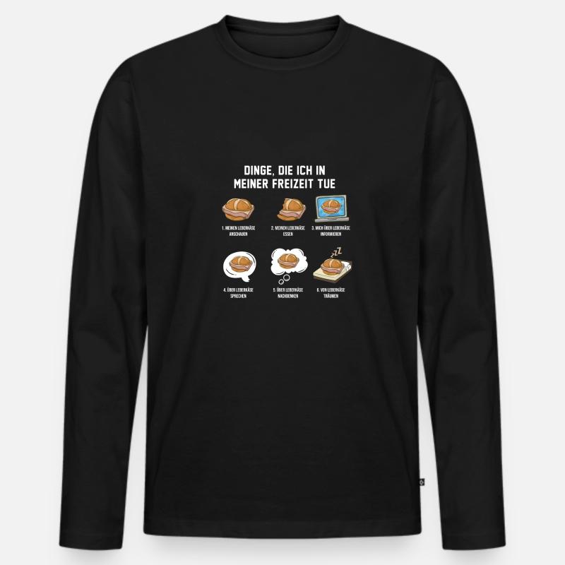 Leberkäse in der Freizeit - Männer Premium Bio Langarmshirt - Schwarz