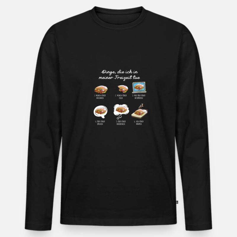 Döner Freizeit Döner Liebhaber - Männer Premium Bio Langarmshirt - Schwarz