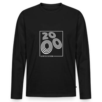 2000 Limited Zebra Edition - Men's Premium Organic Long Sleeve Shirt - black - Front - Nico (187cm)