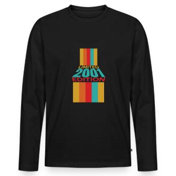 Rétro Vintage Edition Limitée 2001 - T-shirt manches longues Premium bio Homme - noir - Devant - Nico (187cm)